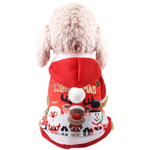 Weihnachten Hunde Bekleidung Weihnachten Kapuzen Haustier Kleidung Haustier Weihnachtsmann Kleidung Weihnachten Niedlich Hose mit vier Beinen(Red,L) von ROMOZ