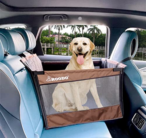 ROODO Hunde-Autositz für große, mittelgroße Hunde, Autositz-Verlängerung, einfach zu verstauen und zu transportieren, Haustier-Reiseausrüstung, wasserdichter Stoff mit atmungsaktivem Netz, hält Ihre von ROODO