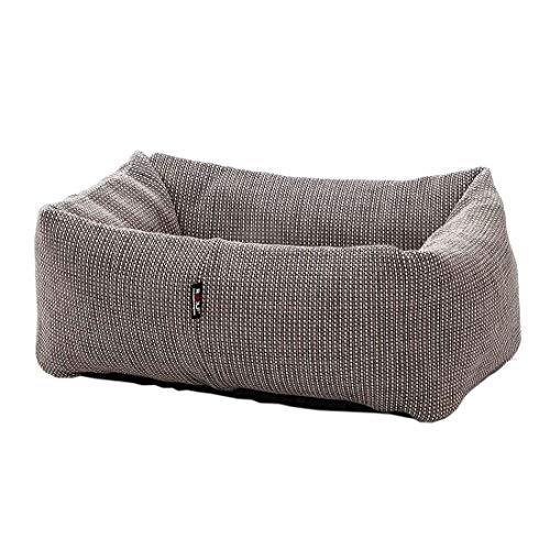 ROOLF LIVING Hundebett Dotty S, Hundekorb 40x65cm aus Polypropylen mit Füllung aus EPS-Kügelchen, für In- und Outdoor geeignet, Robustes Haustierbett in Grau von ROOLF LIVING