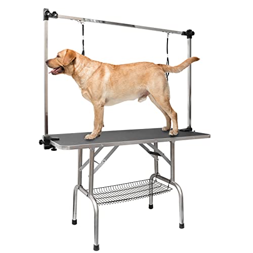 ROOMTEC Hunde-Pflegetisch, zusammenklappbar, mit verstellbarem Arm, 116,8 cm von ROOMTEC