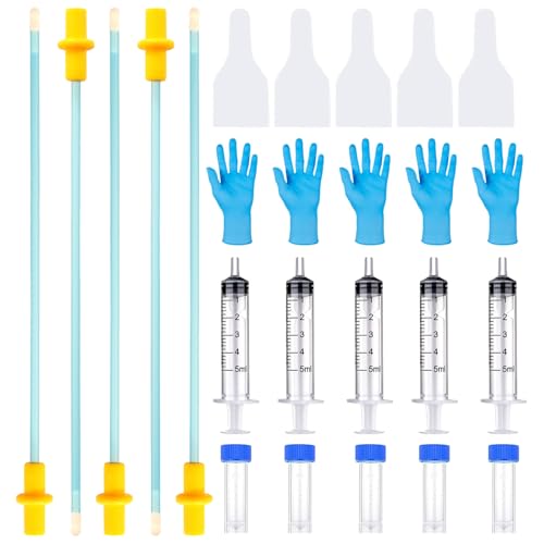 ROPUKEY 5-teiliges Zuchtset für künstliche Befruchtung, Hundezucht-Set, Besamungszüchter-Set für Hunde, Hundezuchtzubehör für große Rassen (40 cm) von ROPUKEY