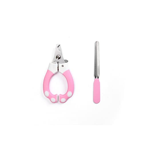 ROSETOR 1 x Nagelknipser und -schneidemaschine für Hunde zum Schneiden von Zehennägeln, Rasiermesserscharfe Klingen und Nagelfeile (15 cm, rosa) von ROSETOR