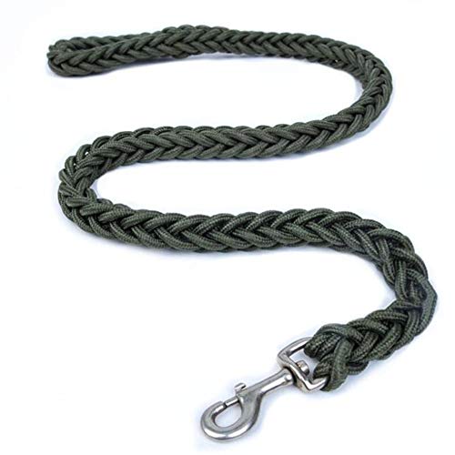 Seil 120cm Super Strong Coarse Nylonhundeleine Armee-Grün Leinwand Zweireihig Einstellbare Hundehalsband for Mittlere Große Hunde (Color : Green) von ROTAKUMA