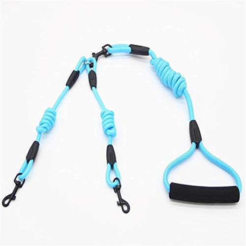 Seil 2 Zwei Hunde Einer Leine Nylon Keiner Verwicklung Haustier-Leine for Hund, Katze, Laufen Oder Trainingshalsband Oder Geschirr (Color : Only Rope LT BU, Size : XL 1.2cm 180cm) von ROTAKUMA