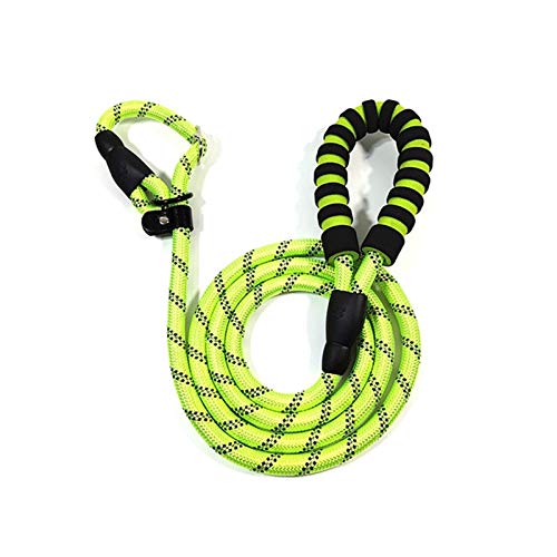 Seil Einstellbare Haustier-Leine-Kragen-2 In 1 Reflective Gepolsterten Griff Hundeleine Schlupftrainingsseil for Small Medium Large Hunde (Color : Green, Size : M) von ROTAKUMA