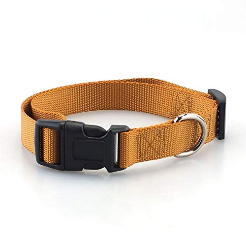 Seil Haustier-Hundehalsband Nylon Hund Katze Halsbänder for Hunde Small Medium Can Spiel Leine Harness Mit Quick Snap Schnalle (Color : Brown Collar, Size : L 2.5cm) von ROTAKUMA