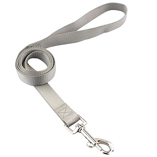 Seil Haustier-Hundehalsband Nylon Hund Katze Halsbänder for Hunde Small Medium Can Spiel Leine Harness Mit Quick Snap Schnalle (Color : Gray Leash, Size : M 1.9cm) von ROTAKUMA