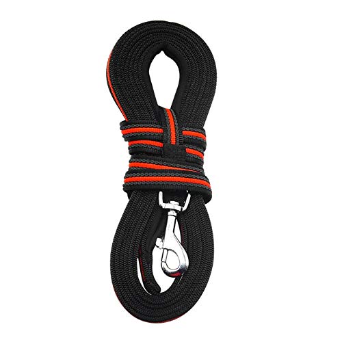 Seil Hund Suchleine Lang Führt Non-Slip Nylon Gehtraining 3m 5m 10m 15m for Medium Large Hunde Weich Gepolsterten Griff (Color : ORANGE, Size : 10m) von ROTAKUMA