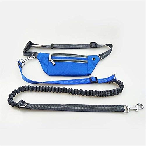 Seil Hunde Leine Taille Tasche wasserdichte Hände Frei Multi-Funktions-Hund Gürtel Laufen Artikel Justierbare Taille Hundeleinen (Color : Blue Set) von ROTAKUMA