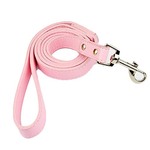 Seil Qualitäts-Leder Hunde Haustiere Leads Und Leine (Color : Plain Pink, Size : M) von ROTAKUMA