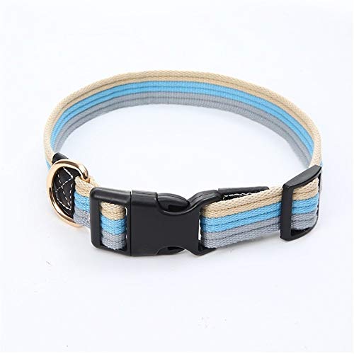 Seil Starke Segeltuch Haustier-Hundeleine Kragen Verstellbare Bust Hundehalsband Und Leine Set Hundeschleppleine Small Medium Large Hundehalsbänder (Color : Blue Dog Collar, Size : L) von ROTAKUMA