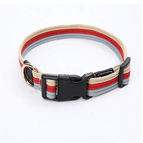 Seil Starke Segeltuch Haustier-Hundeleine Kragen Verstellbare Bust Hundehalsband Und Leine Set Hundeschleppleine Small Medium Large Hundehalsbänder (Color : Red Dog Collar, Size : M) von ROTAKUMA