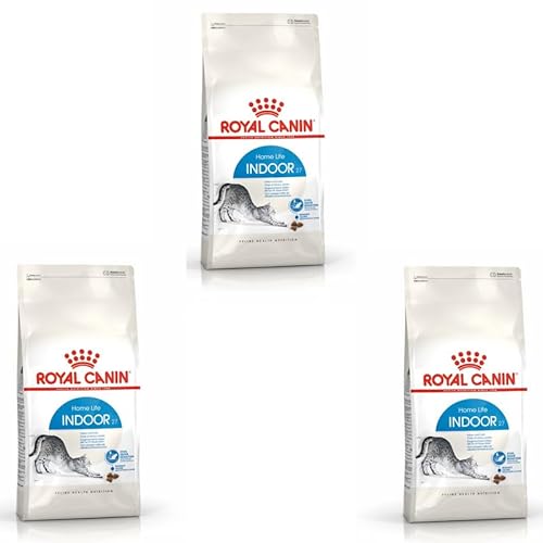 ROYAL CANIN Indoor 27 | 3er Pack | 3 x 400 g | Trockenfutter für Wohnungskatzen bis 7 Jahre | Mit angepasstem Energiegehalt | Zur Unterstützung und Förderung der Verdauung von ROYAL CANIN