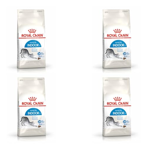 ROYAL CANIN Indoor 27 | 4er Pack | 4 x 400 g | Trockenfutter für Wohnungskatzen bis 7 Jahre | Mit angepasstem Energiegehalt | Zur Unterstützung und Förderung der Verdauung von ROYAL CANIN