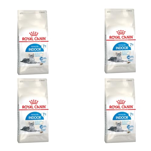 ROYAL CANIN Indoor 7+ | 4er Pack | 4 x 400 g | Alleinfuttermittel speziell für ältere Katzen die im Haus Leben | Kann die Nieren- und Harnwegsfunktion unterstützen von ROYAL CANIN