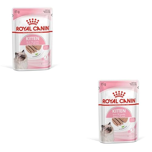 ROYAL CANIN Kitten Mousse in Soße | Doppelpack | 2 x 12 x 85 g | Nassfutter für Katzen | Speziell für Katzenwelpen in der zweiten Wachstumsphase bis zum 12. Monat | Weiche Textur von ROYAL CANIN