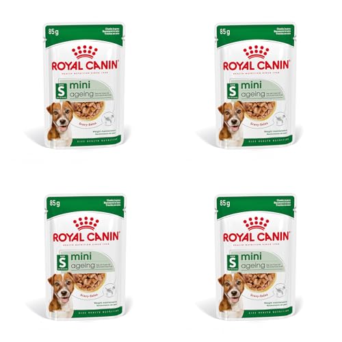 Royal Canin Mini Ageing 12 + | 4er Pack | 4 x 12 x 85 g | Alleinfuttermittel für kleine Senior Hunde | Kann dabei helfen die Nierengesundheit von Hunden zu unterstützen von ROYAL CANIN