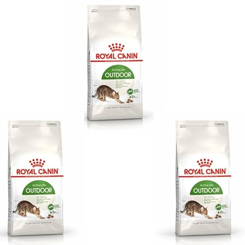 ROYAL CANIN Outdoor | 3er Pack | 3 x 400 g | Trockenfutter für Katzen | Für ausgewachsene Katzen (vom 1. bis zum 7. Lebensjahr) mit häufigem Freilauf und regelmäßiger Bewegung von ROYAL CANIN