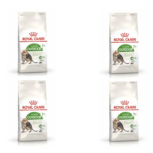 ROYAL CANIN Outdoor 7+ | 4er Pack | 4 x 400 g | Trockennahrung für ältere Katzen mit Freilauf | Kann zur Unterstützung der Nieren- und Harnwegsfunktion beitragen von ROYAL CANIN