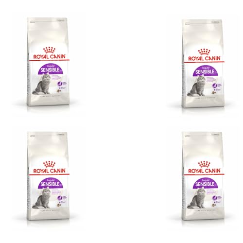 ROYAL CANIN Regular Sensible 33 | 4er Pack | 4 x 400 g | Trockenfutter für ausgewachsene Katzen | Zur Unterstützung der Verdauung | Geeignet für Katzen mit hohem Energiebedarf von ROYAL CANIN