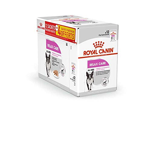 Royal Canin Relax Care Mousse | 12 x 85 g | Alleinfuttermittel im Beutel für ausgewachsene Hunde | Für Hunde ab dem 10. Lebensmonat die in einem unruhigen Umfeld Leben von ROYAL CANIN