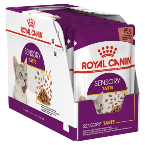 ROYAL CANIN Sensory Taste | 12 x 85 g | Feuchtnahrung für ausgewachsene Katzen | Zur Stimulierung des Geschmackssinns | Unterstützung der Harngesundheit | Stückchen in Soße von ROYAL CANIN