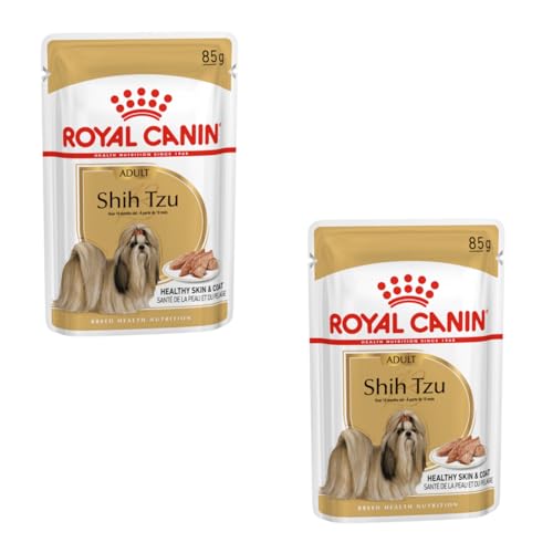 ROYAL CANIN Shih Tzu Adult Mousse | Doppelpack | 2 x 12 x 85 g | Nassfutter für ausgewachsene Shih Tzus | Zur Unterstützung des Fells und der Verdauung | Für Hunde ab dem 10. Lebensmonat von ROYAL CANIN