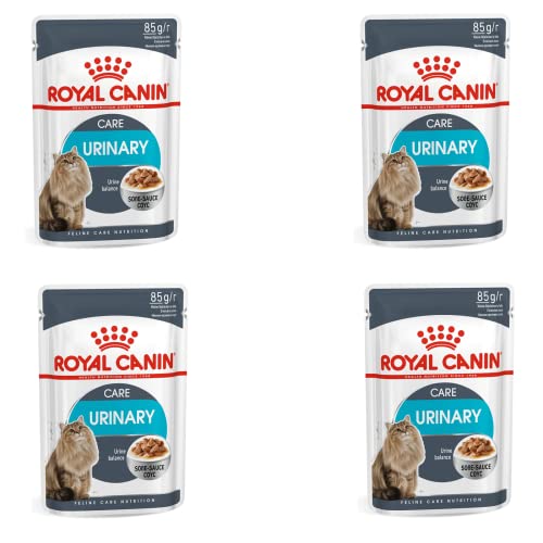 Royal Canin Feline Urinary Care | 4er Pack | 4 x 12 x 85g | Alleinfuttermittel für ausgewachsene Katzen | Kleine Stückchen in Soße | Für Katzen mit empfindlichen Harnwegen von ROYAL CANIN