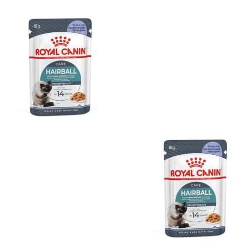 Royal Canin Hairball Care Jelly | Doppelpack | 2 x 12 x 85 g | Alleinfuttermittel für Katzen (feine Stückchen in Gelee) | Kann zur Verringerung der Bildung von Haarballen beitragen von ROYAL CANIN