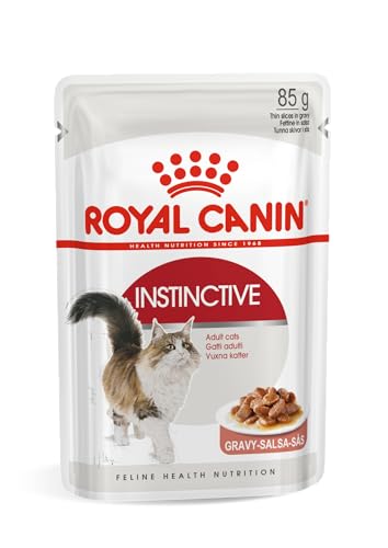 Royal Canin Instinctive Gravy | 12 x 85 g | Nassfutter für ausgewachsene Katzen | Kleine Stückchen in Soße | Zur Unterstützung eines gesundes Lebensstils von ROYAL CANIN