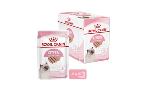 Royal Canin Kitten Mousse in Soße | 12 x 85 g | Nassfutter für Katzen | Speziell für Katzenwelpen in der zweiten Wachstumsphase bis zum 12. Monat | Weiche Textur von ROYAL CANIN