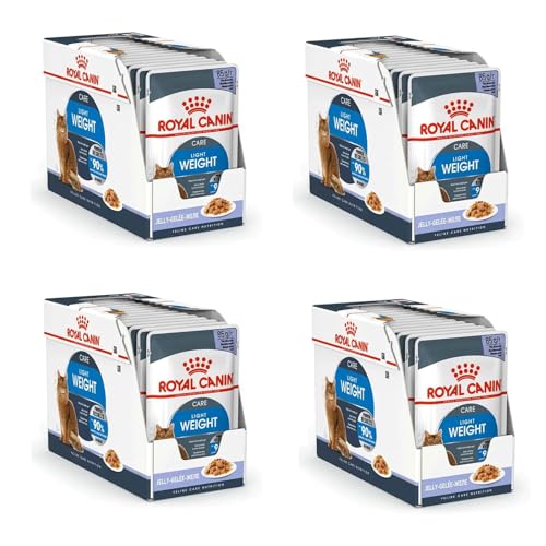 Royal Canin Light Weight Care in Gelee | 4er Pack | 4 x 12 x 85 g | Nassfutter für Katzen | Zur Unterstützung für übergewichtige Katzen | Enthält Eisen, Mangan und Zink von ROYAL CANIN