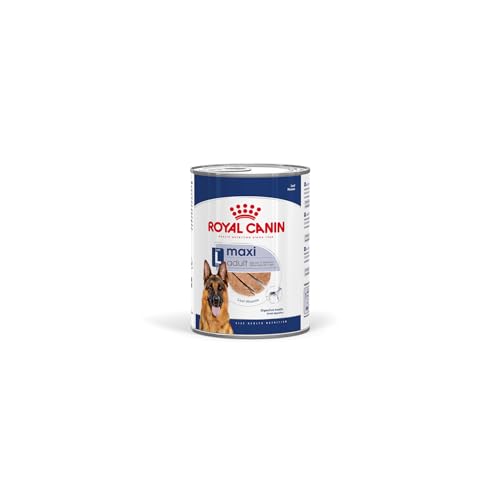 Royal Canin Maxi Adult | 12 x 410 g | Alleinfuttermittel für ausgewachsene große Hunde (26-44 kg) | Nährstoffreiche und ausgewogene Feuchtnahrung mit hochverdaulichen Proteinen von ROYAL CANIN