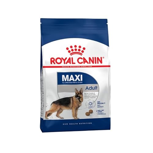 Royal Canin Maxi Adult | 4 kg | Alleinfuttermittel für Hunde großer Rassen | Omega -3 Fettsäuren für Haut und Fell | Abgestimmter Energiegehalt und angepasste Krokettengröße von ROYAL CANIN