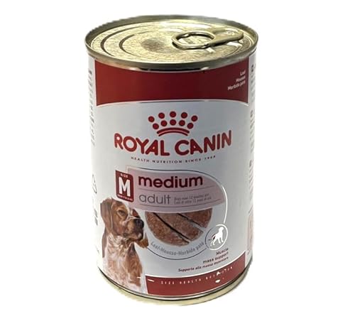 Royal Canin Medium Adult Nassfutter | 12 x 410 g | Alleinfuttermittel für ausgewachsene, mittelgroße Hunde von 11 bis 25 kg | Von 12 Monaten bis 10 Jahre von ROYAL CANIN