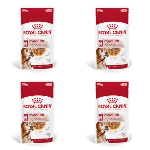 Royal Canin Medium Ageing 10+ | 4er Pack | 4 x 10 x 140g | Alleinfuttermittel für mittelgroße Hunde von 11 bis 25 kg | In der 2. Lebenshälfte | Ab dem 10. Lebensjahr von Royal Canin