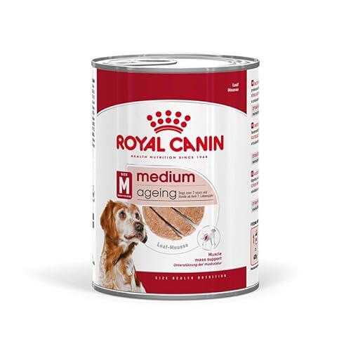 Royal Canin Medium Aging 7+ Nassfutter Senior | 12 x 410 g | Alleinfuttermittel für ältere, mittelgroße Hunde von 11 bis 25 kg | Ab dem 7. Lebensjahr | Gesundes Altern von ROYAL CANIN