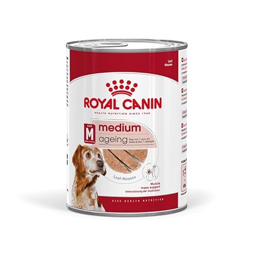 Royal Canin Medium Aging 7+ Nassfutter Senior | 12 x 410 g | Alleinfuttermittel für ältere, mittelgroße Hunde von 11 bis 25 kg | Ab dem 7. Lebensjahr | Gesundes Altern von ROYAL CANIN