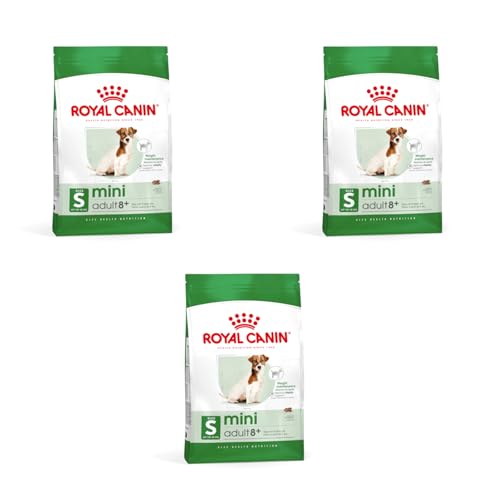 Royal Canin Mini Adult 8+ | 3er Pack | 3 x 800 g | Alleinfuttermittel für kleine Hunde (bis 10 kg) | Ab dem 8. Lebensjahr | Kann zur Unterstützung der Vitalität beitragen von ROYAL CANIN