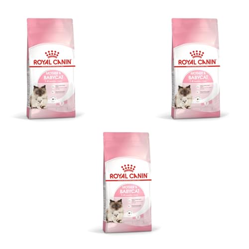 Royal Canin Mother & Babycat Trockenfutter | 3er Pack | 3 x 400 g | Für tragende und säugende Katzen | Alleinfuttermittel speziell für die Mutterkatze und ihre Welpen von ROYAL CANIN