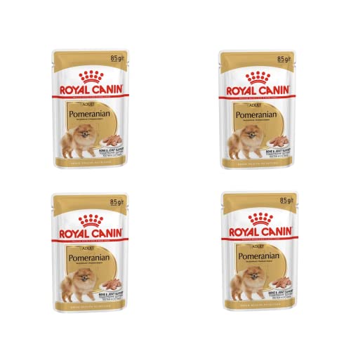 Royal Canin Pomeranian Adult | 4er Pack | 4 x 12 x 85 g | Alleinfuttermittel für Hunde | Für ausgewachsene und ältere Zwergspitze | Ab dem 8. Monat | Angepassten Mineralstoffgehalt von ROYAL CANIN