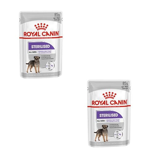 ROYAL CANIN STERILISED Mousse | Doppelpack | 2 x 12 x 85 g | Alleinfuttermittel für ausgewachsene und kastrierte Hunde ab dem 10. Lebensmonat | Reich an verdaulichen Proteinen von ROYAL CANIN