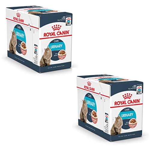 Royal Canin Urinary Care Gravy | Doppelpack | 2 x 12 x 85 g | Kleine Stückchen in Soße | Zur Förderung des Gleichgewichts der Mineralstoffe im Harn | Instinktiv bevorzugt von ROYAL CANIN