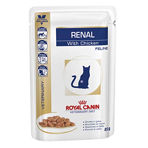 Royal Canin Veterinary Renal Chicken | 4er Pack | 4 x 12 x 85 g | Diät-Alleinfuttermittel für ausgewachsene Katzen | Zur Unterstützung bei Nierenproblemen | Im Frischebeutel von ROYAL CANIN