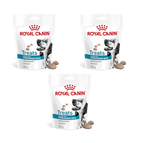 Royal Canin Veterinary Hypoallergenic Treats | 3er Pack | 3 x 230 g | Snacks für Erwachsene Hunde Aller Größen & Rassen | Im wiederverschließbaren Beutel | Hydrolysierte Proteine von ROYAL CANIN