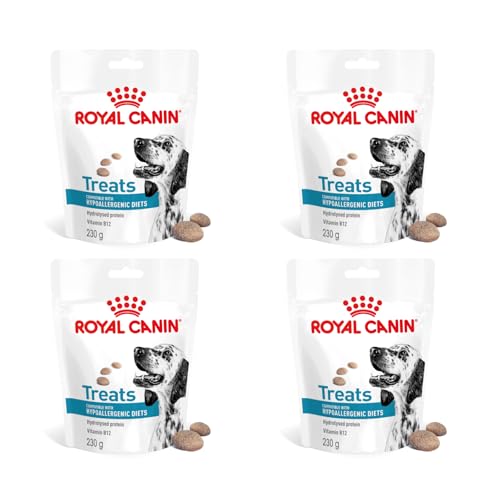 Royal Canin Veterinary Hypoallergenic Treats | 4er Pack | 4 x 230 g | Snacks für Erwachsene Hunde Aller Größen & Rassen | Im wiederverschließbaren Beutel | Hydrolysierte Proteine von ROYAL CANIN