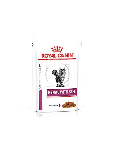 Royal Canin Veterinary Renal Beef | 12 x 85 g | Diät-Alleinfuttermittel für ausgewachsene Katzen | Zur Unterstützung bei Nierenproblemen | Im Frischebeutel | Schmackhaftes Rind von ROYAL CANIN