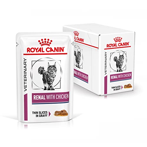 Royal Canin Veterinary Renal Chicken | 12 x 85 g | Diät-Alleinfuttermittel für ausgewachsene Katzen | Zur Unterstützung bei Nierenproblemen | Im Frischebeutel von ROYAL CANIN