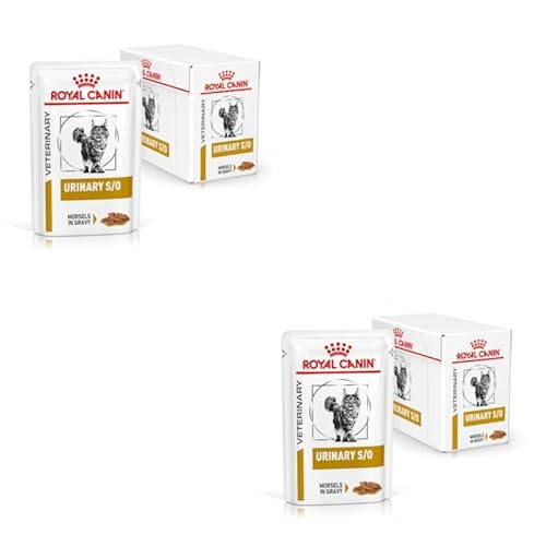 Royal Canin Veterinary Urinary S/O Häppchen in Soße | Doppelpack | 2 x 12 x 85 g | Diät-Alleinfuttermittel für Katzen | Zur Auflösung von Struvitsteinen | Niedriger RSS-Wert von ROYAL CANIN