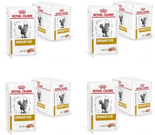 Royal Canin Veterinary Urinary S/O Mousse für Katzen | 4er Pack | 4 x 12 x 85 g | Diät-Alleinfuttermittel für Katzen | Zur unterstützenden Auflösung und Verringerung von Struvitsteinen von ROYAL CANIN